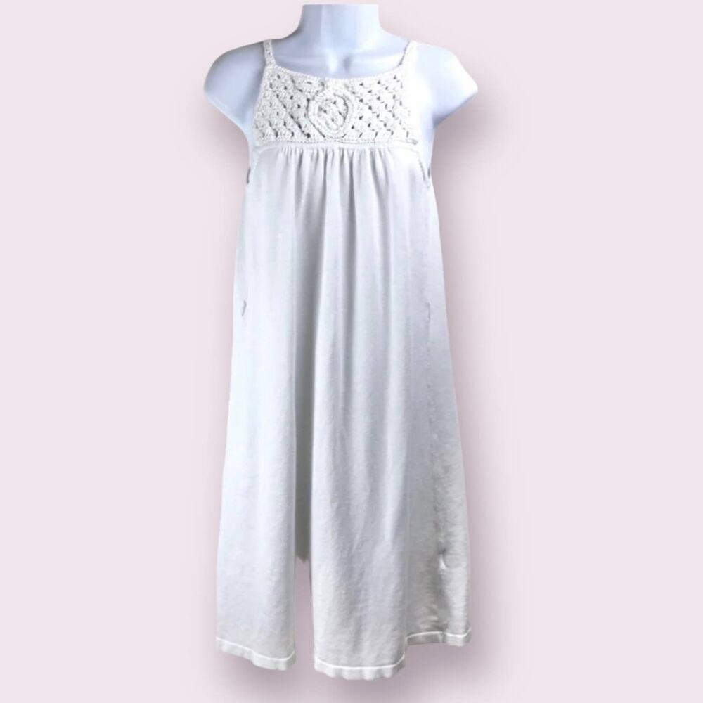 A/X Armani Exchange Crochet Linen Blend White Shift Dress Small